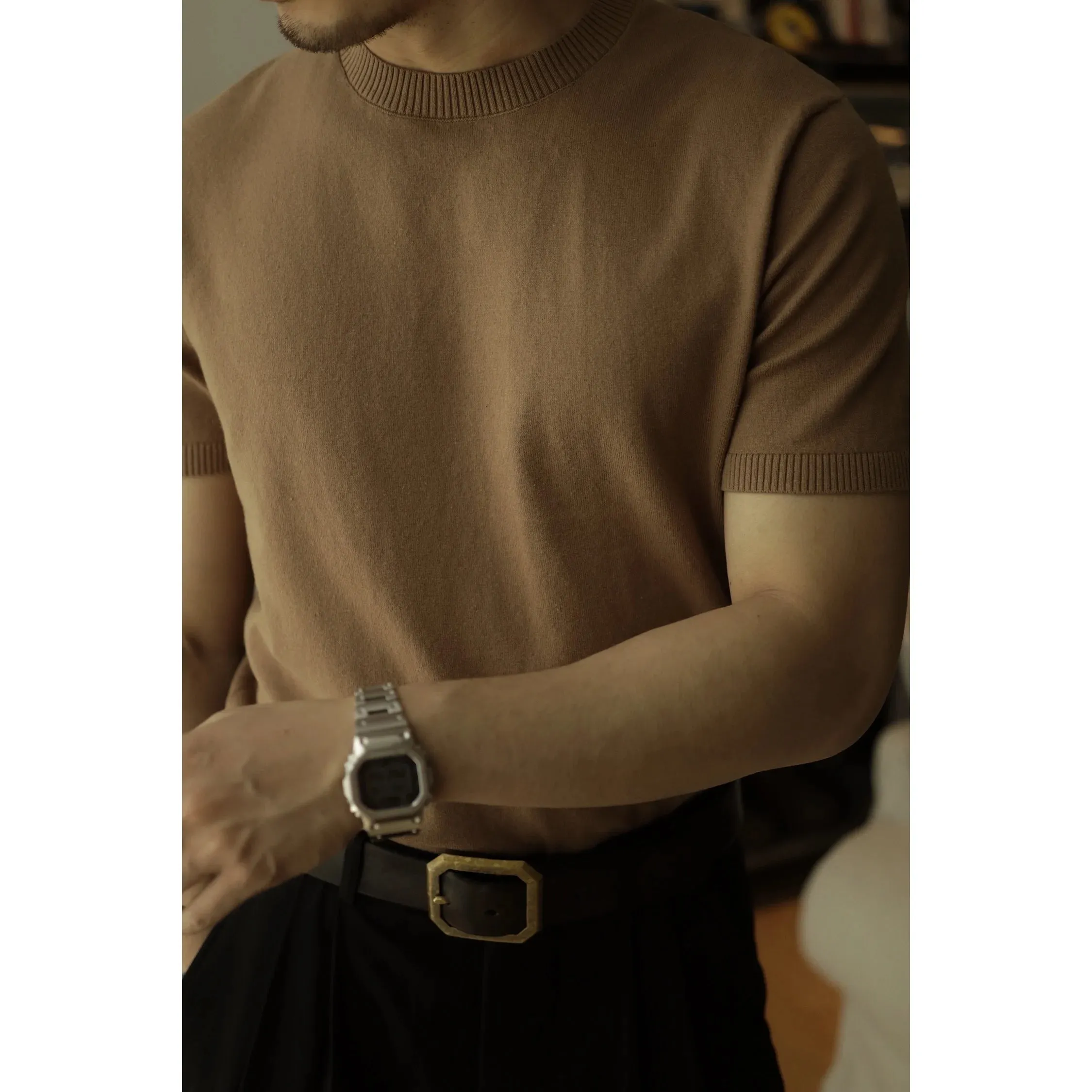 Men's O-neck Short Sleeves Pure Cotton Casual T-shirt