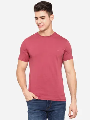 Mineral Red Solid Slim Fit T-Shirt | JadeBlue