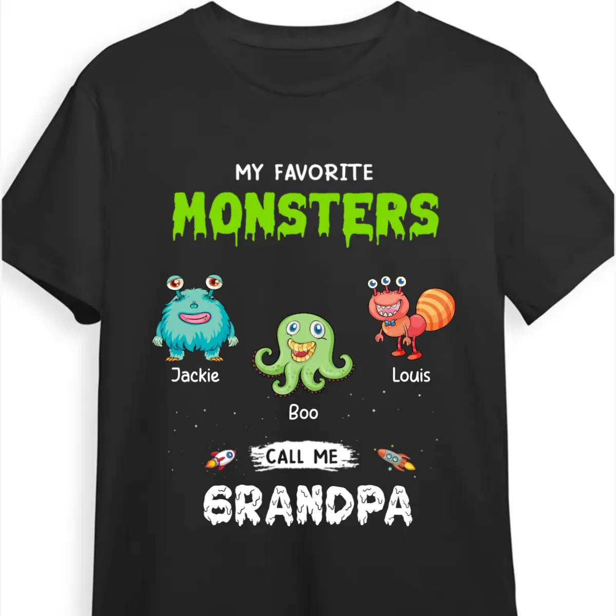 My Favorite Little Monsters Call Me Grandpa - Personalized Unisex T-shirt, Hoodie, Sweatshirt