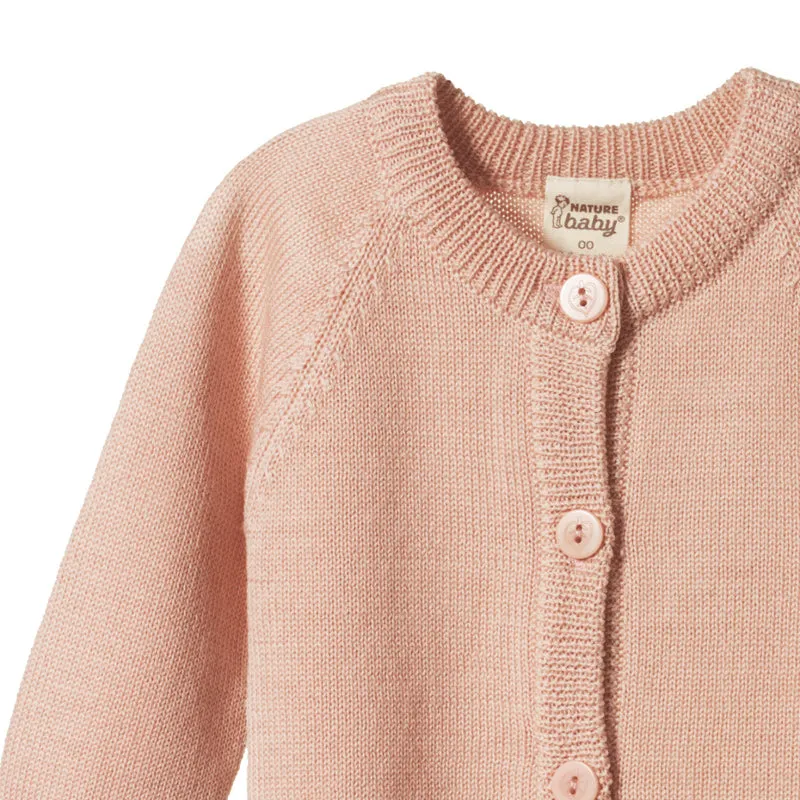 Nature Baby Merino Cardigan - Rose Dust