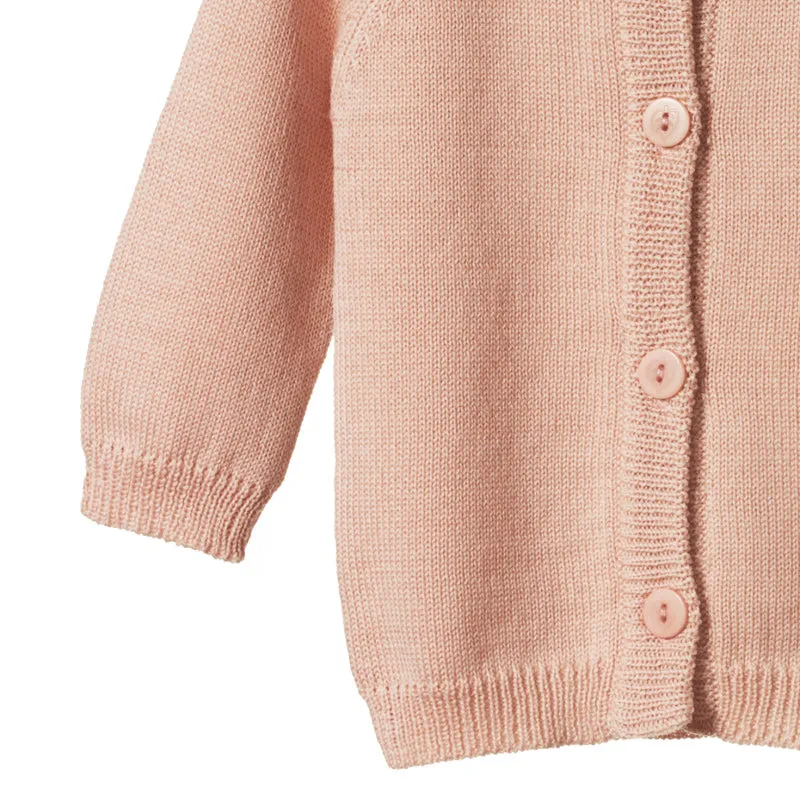 Nature Baby Merino Cardigan - Rose Dust