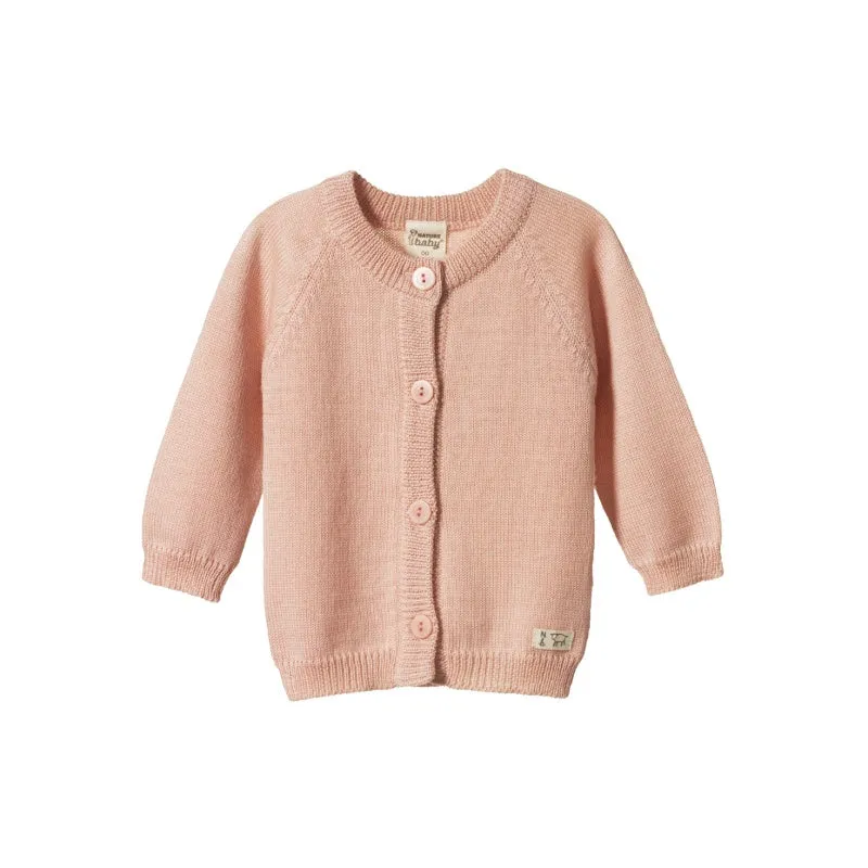 Nature Baby Merino Cardigan - Rose Dust