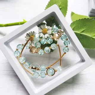 New Korean version of INS beaded honey small daisy DIY Crystal bracelet student couple jewelry female jewelry wholesale