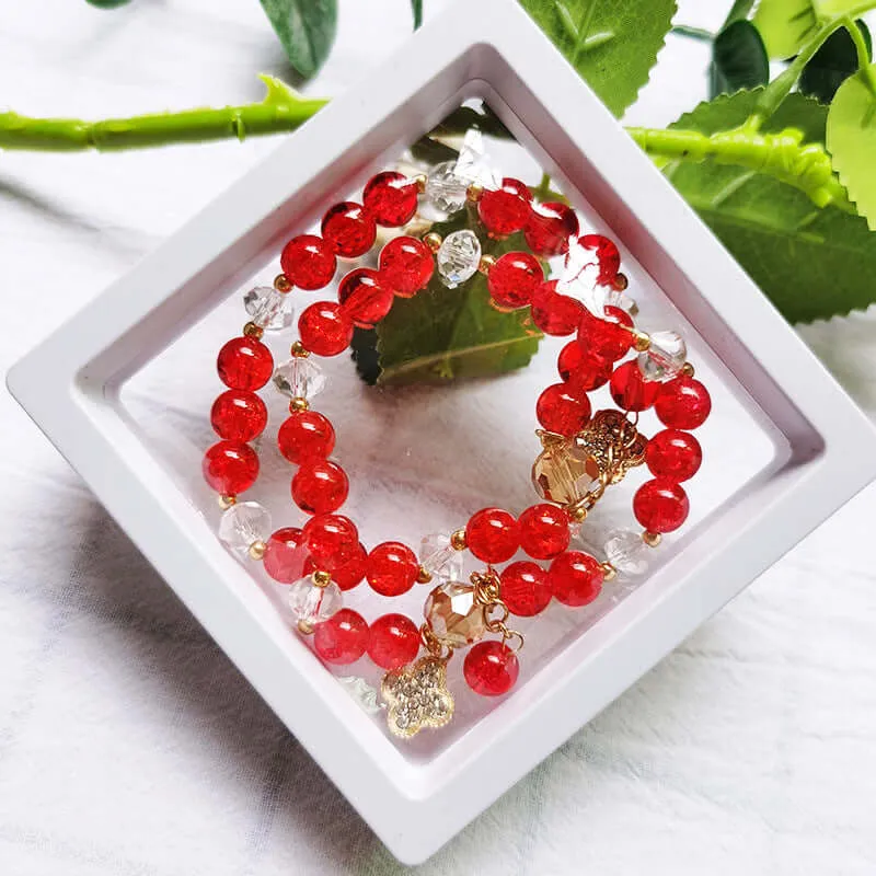 New Korean version of INS beaded honey small daisy DIY Crystal bracelet student couple jewelry female jewelry wholesale