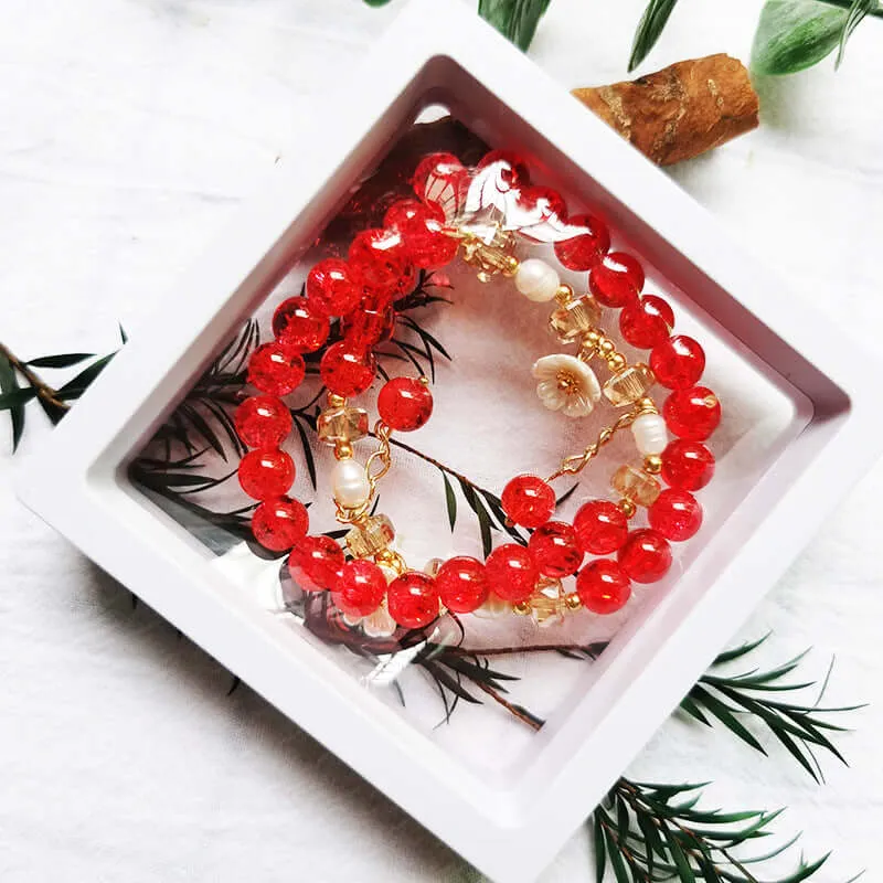 New Korean version of INS beaded honey small daisy DIY Crystal bracelet student couple jewelry female jewelry wholesale