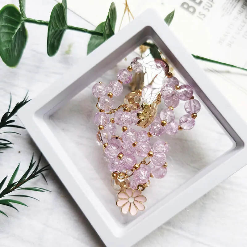 New Korean version of INS beaded honey small daisy DIY Crystal bracelet student couple jewelry female jewelry wholesale