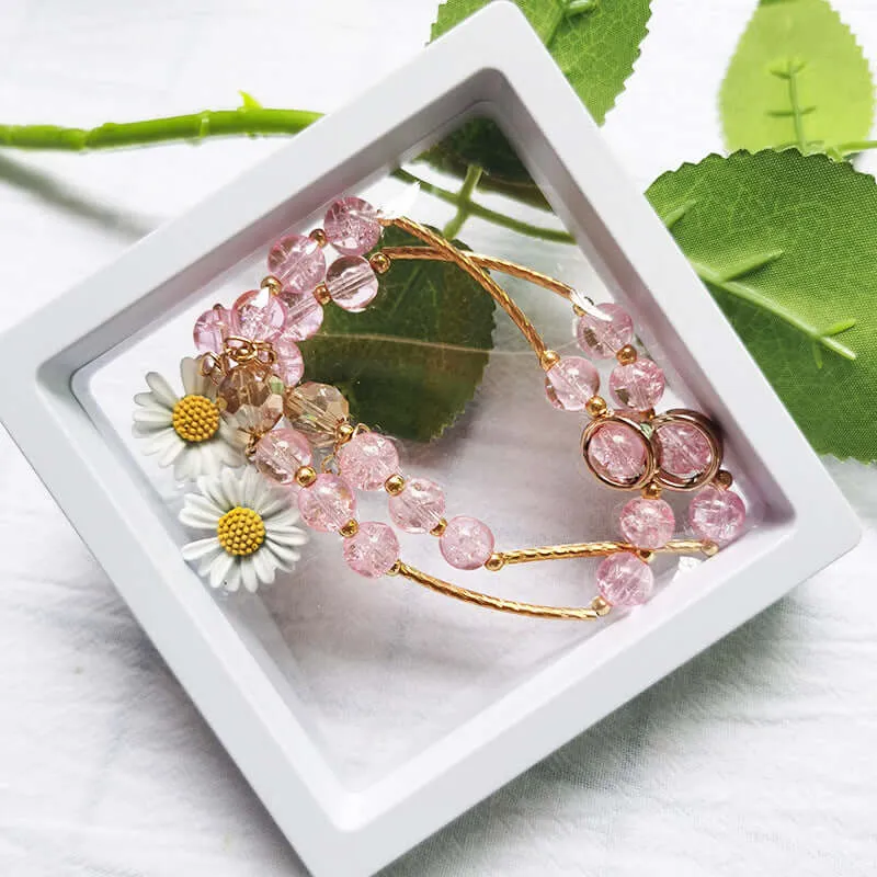 New Korean version of INS beaded honey small daisy DIY Crystal bracelet student couple jewelry female jewelry wholesale