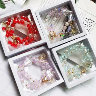 New Korean version of INS beaded honey small daisy DIY Crystal bracelet student couple jewelry female jewelry wholesale