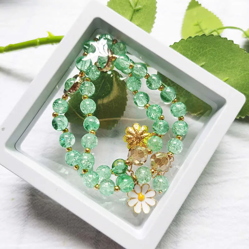 New Korean version of INS beaded honey small daisy DIY Crystal bracelet student couple jewelry female jewelry wholesale