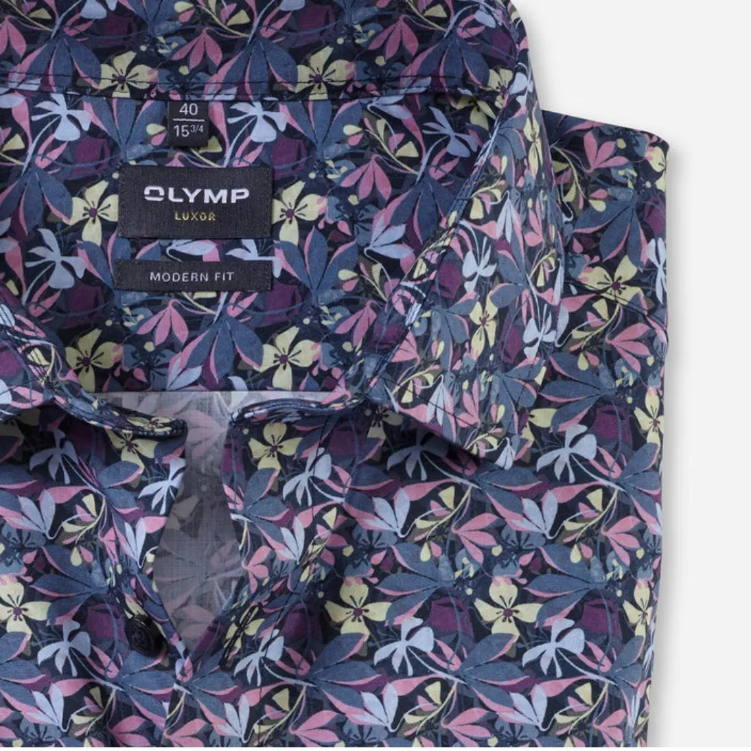 OLYMP Luxor Egyptian Cotton Modern Fit Flower Print Shirt 1203