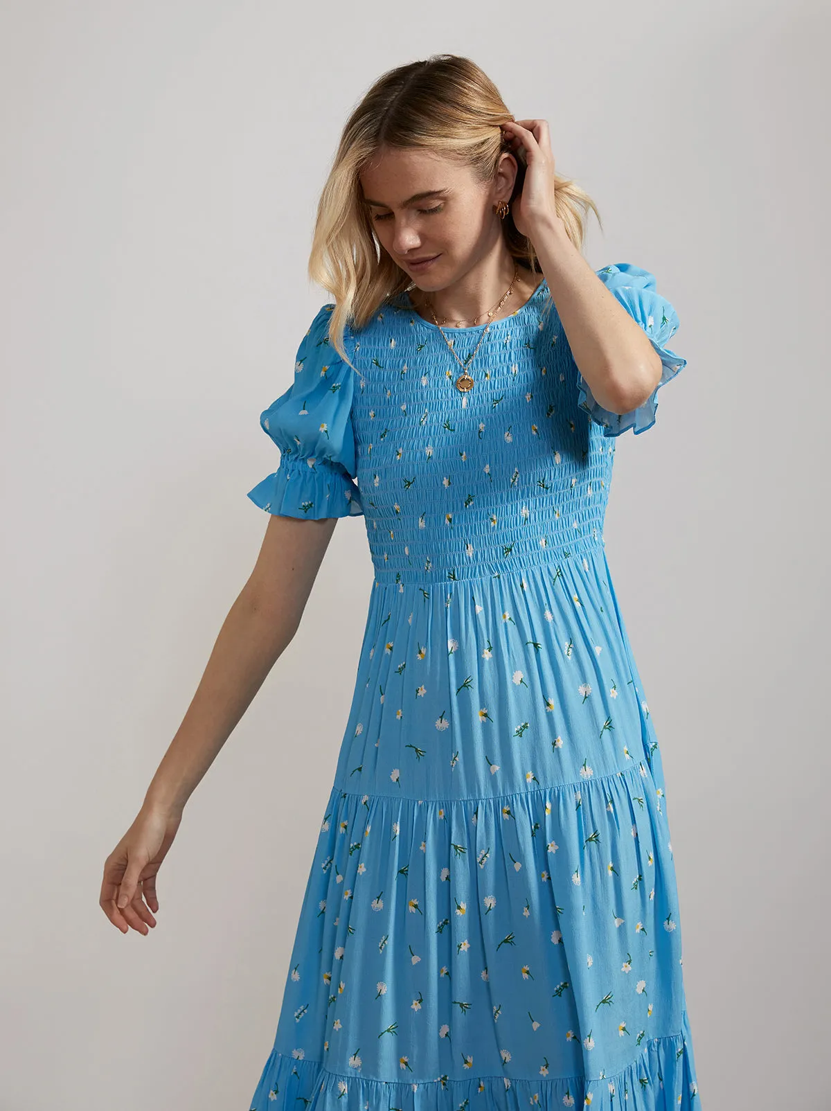 Persephone Blue Vintage Floral Dress