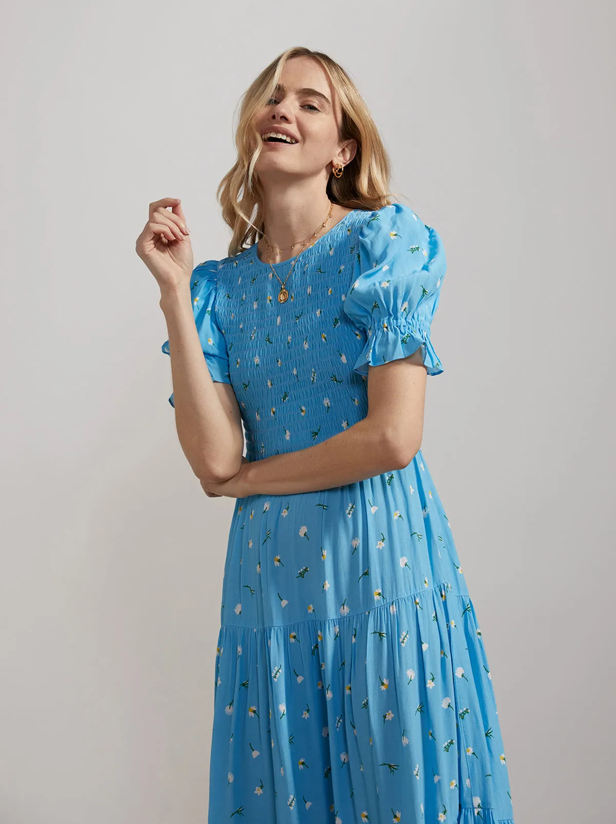 Persephone Blue Vintage Floral Dress