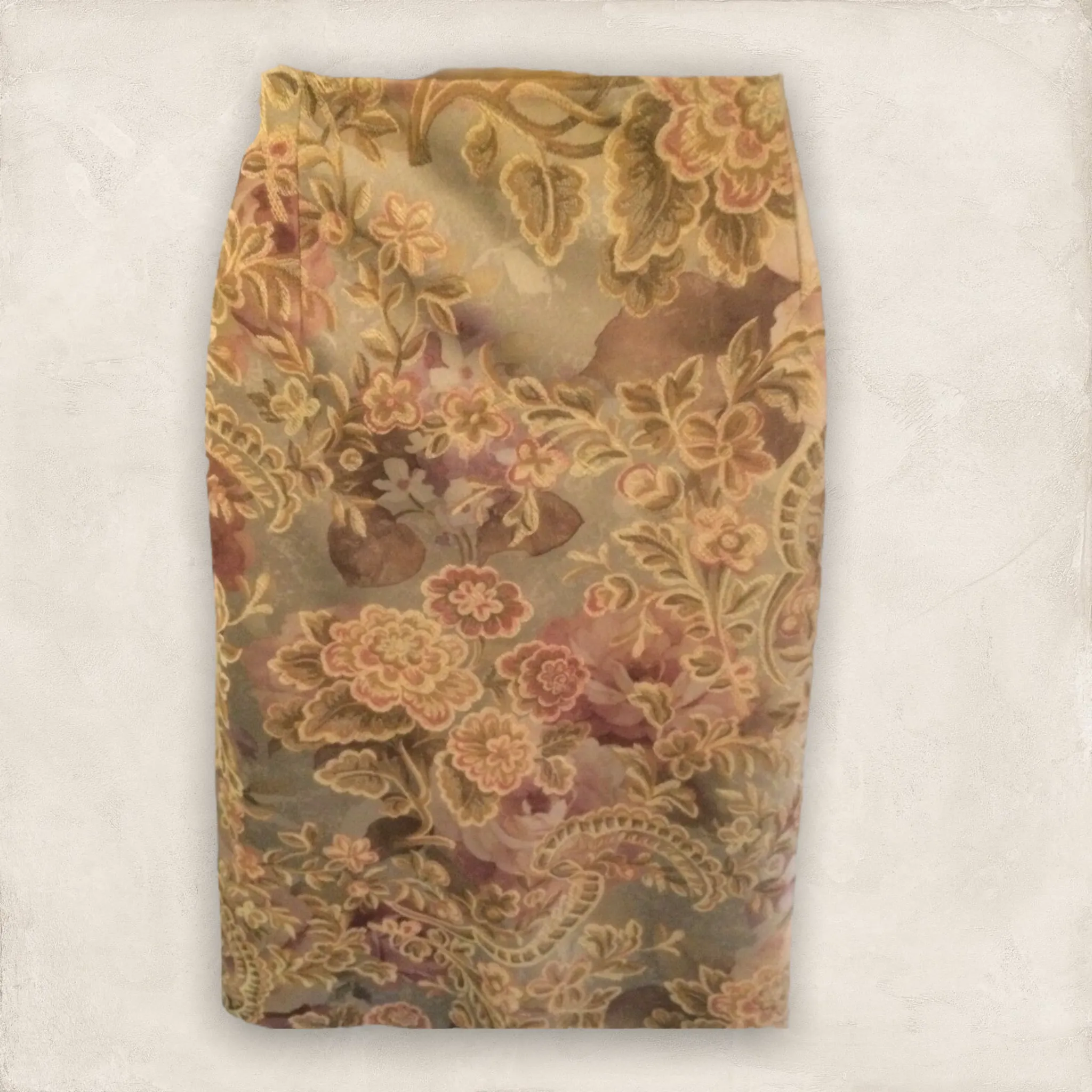 Phase Eight Golden & Dusky Pink Floral Skirt UK 12 US 8 EU 40