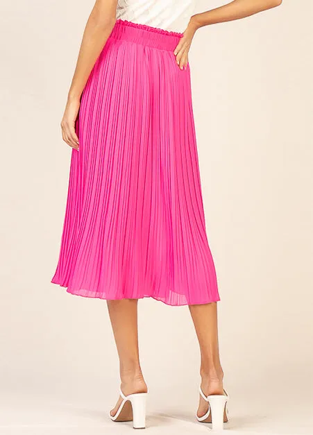 Pleated Hot Pink Skirt