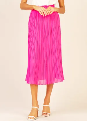 Pleated Hot Pink Skirt