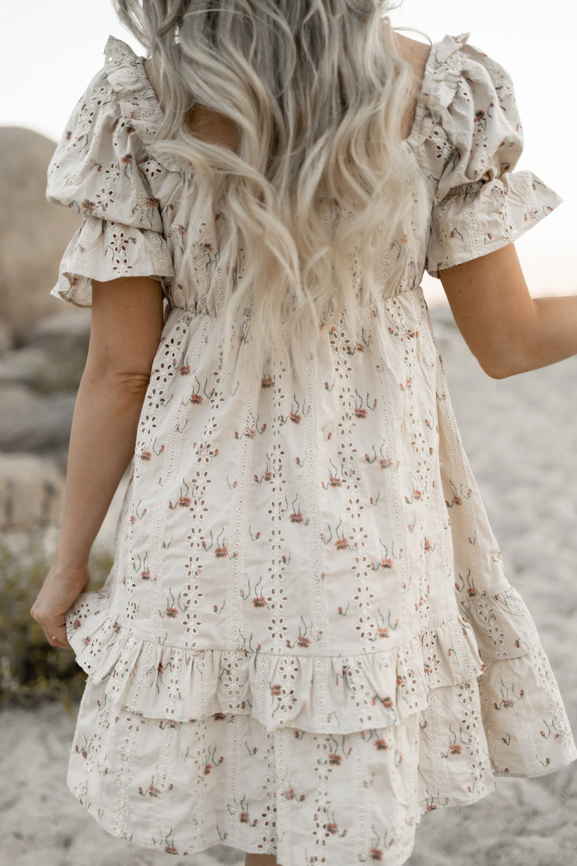 Polly floral eyelet dress