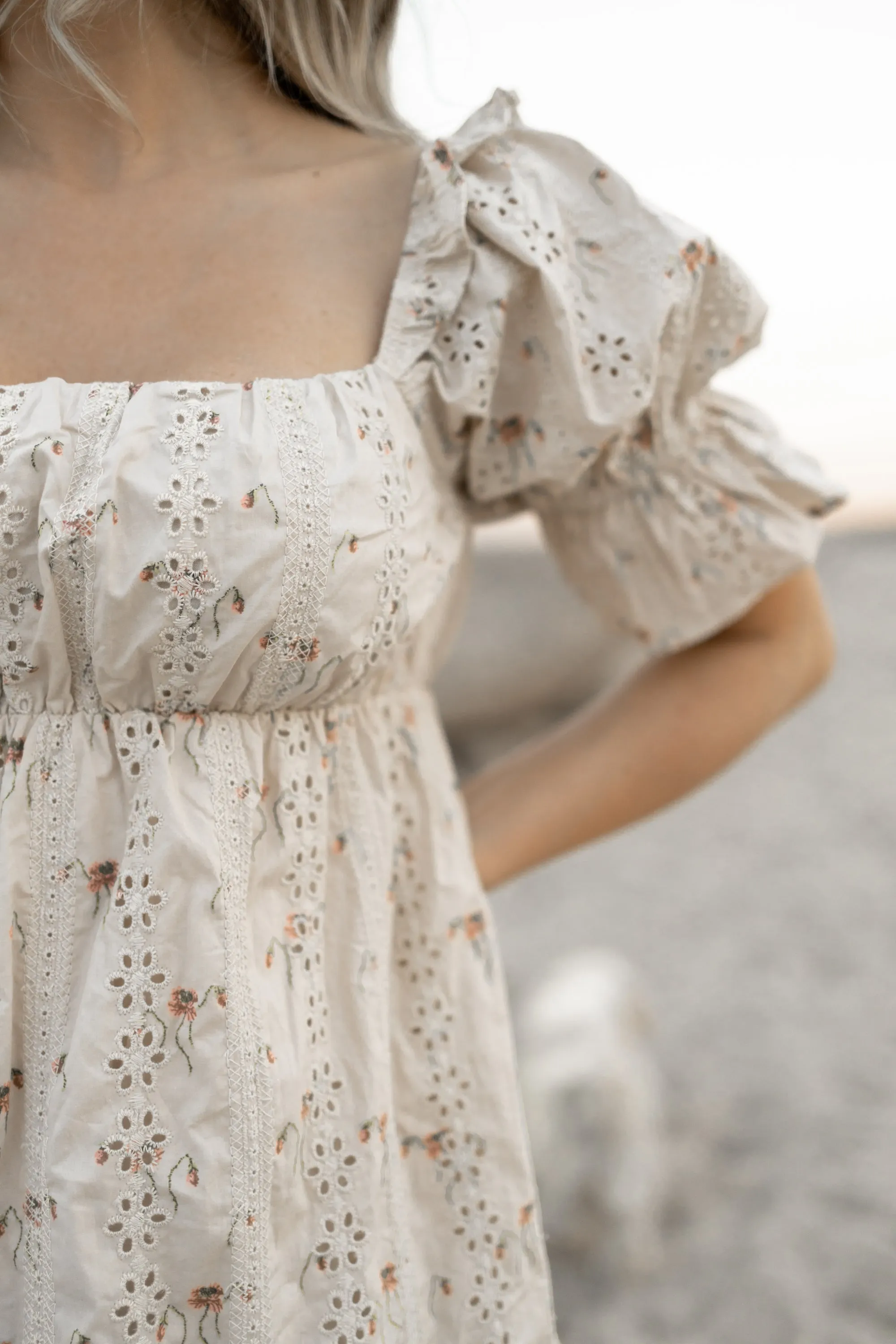 Polly floral eyelet dress