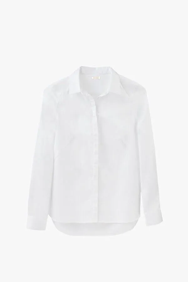 Poplin Pleat-Back Shirt