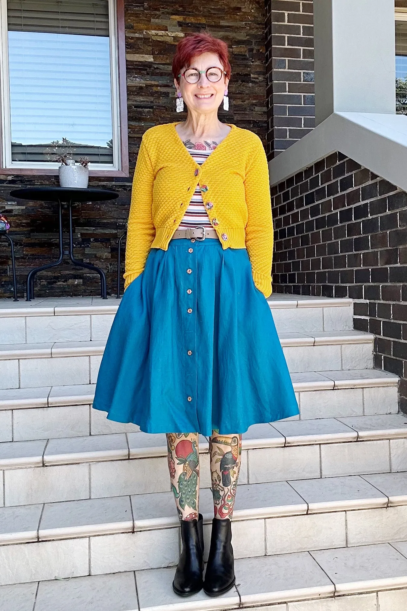 Primrose Cardie V Neck Crayon Yellow