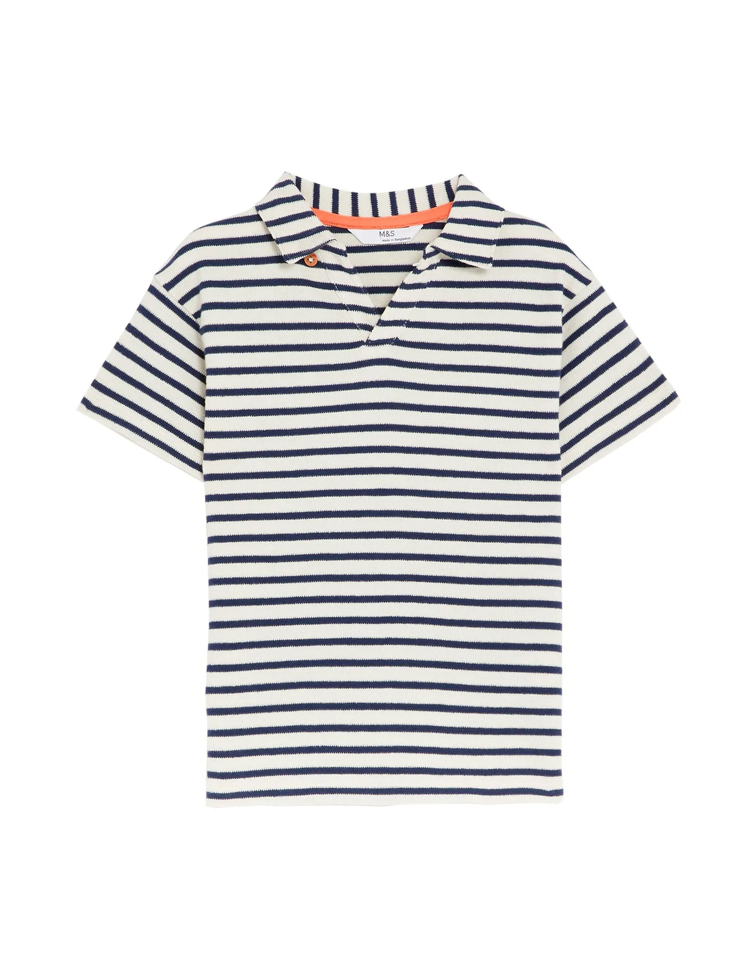 Pure Cotton Textured Striped T-Shirt