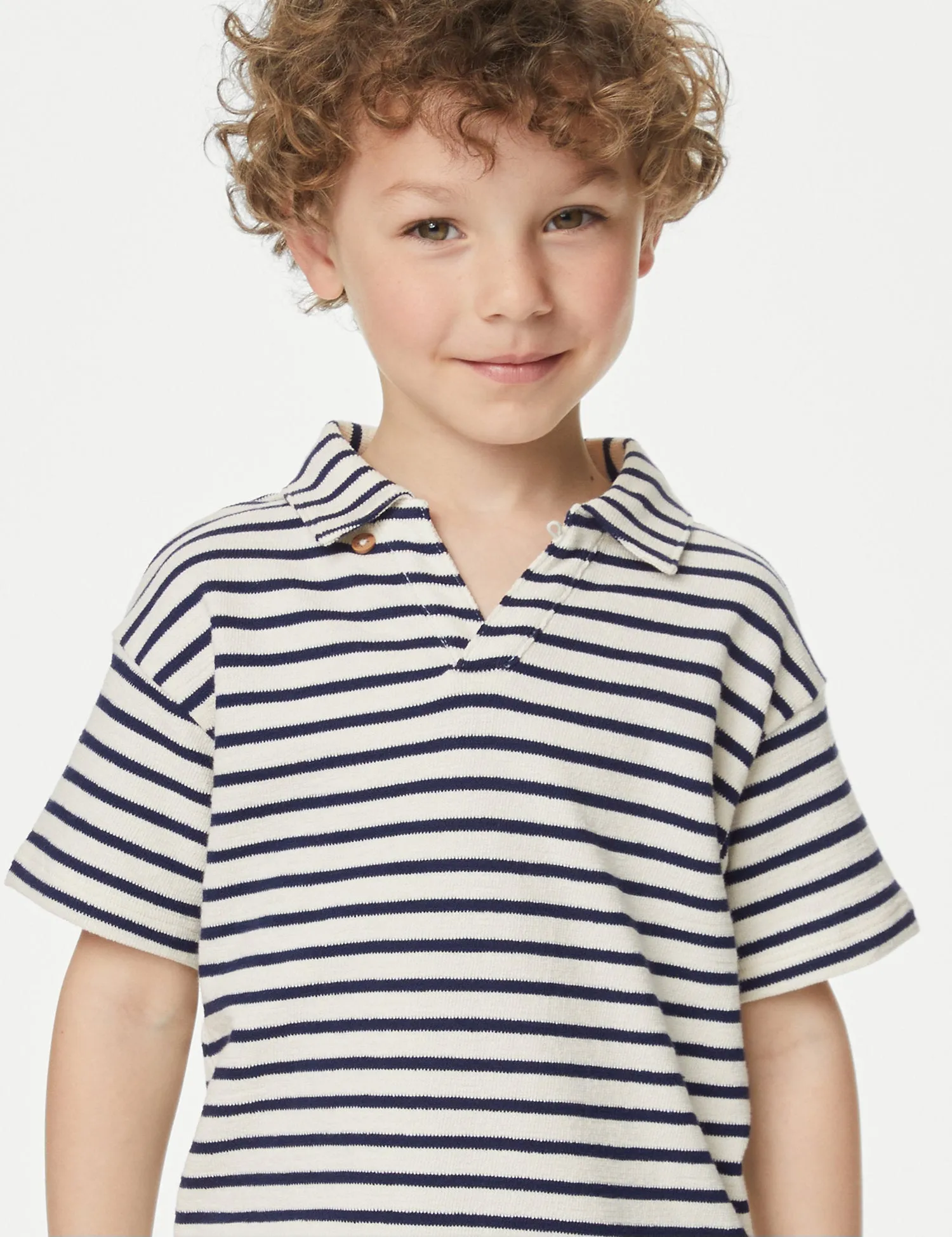 Pure Cotton Textured Striped T-Shirt