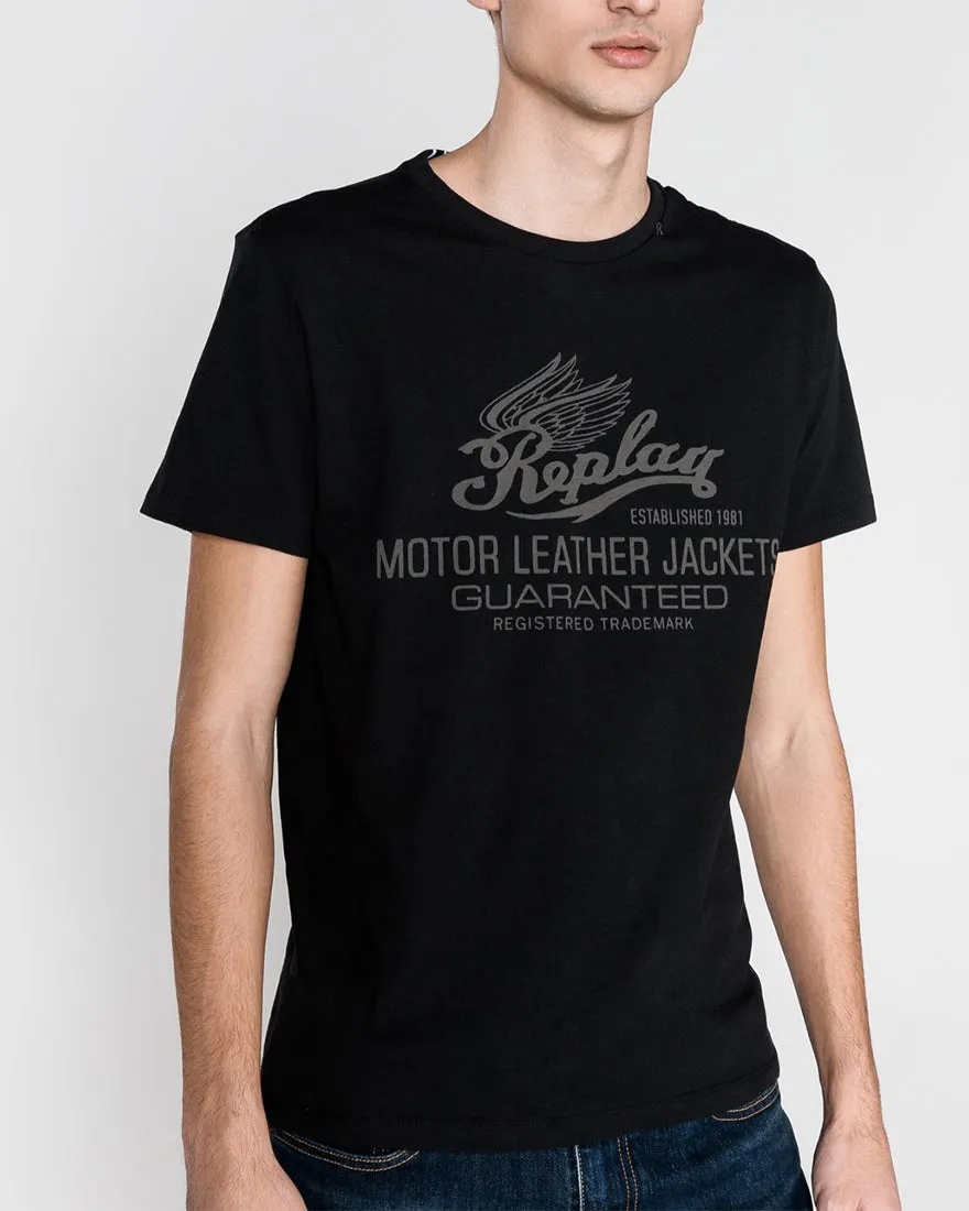 REPLAY M35972660 BLACK CREW T-SHIRT