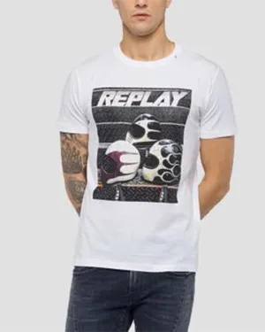 REPLAY M37302660 HELMET WHITE CREW T-SHIRT