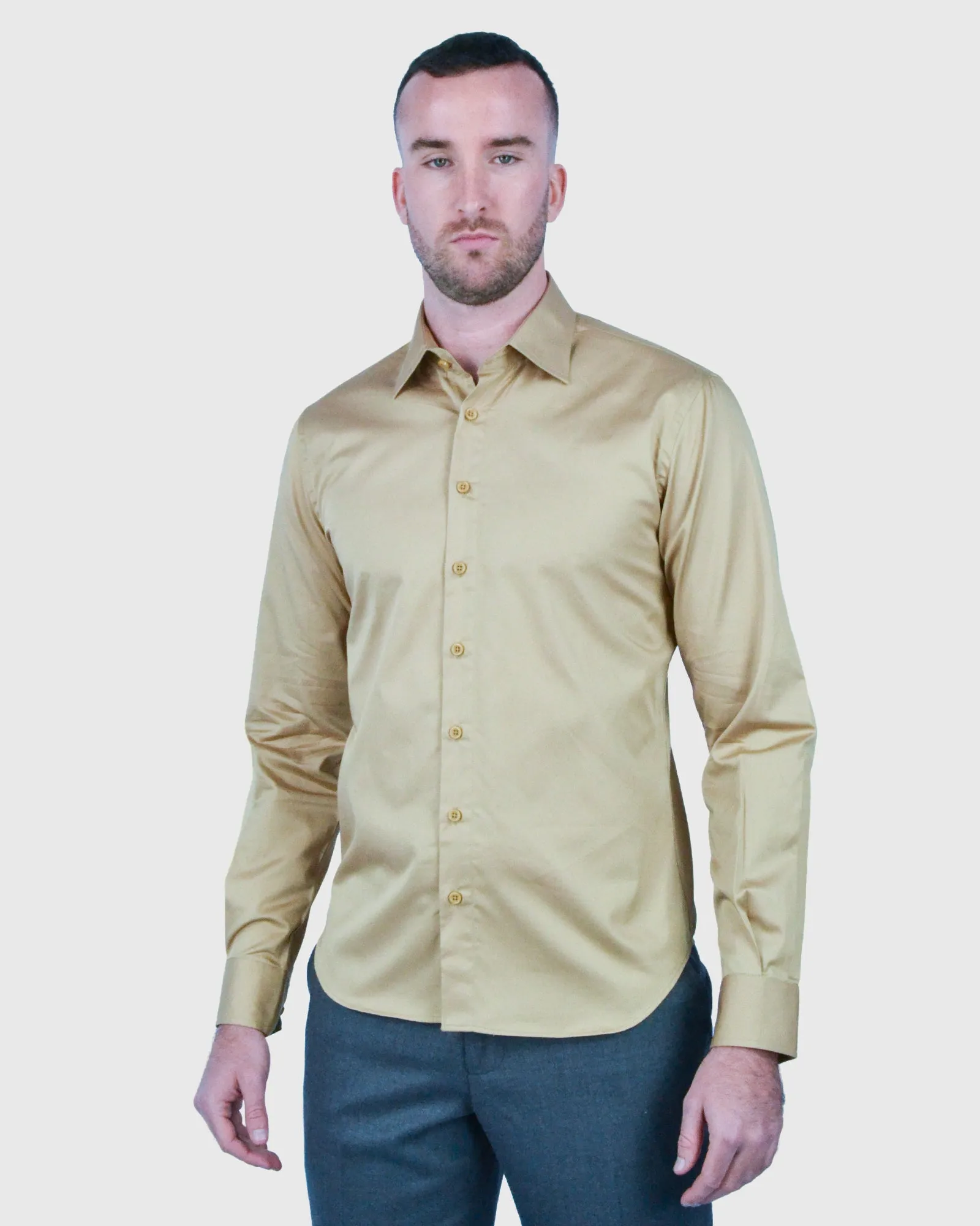 ROUGE S1878345T TAN SLIM SC SHIRT