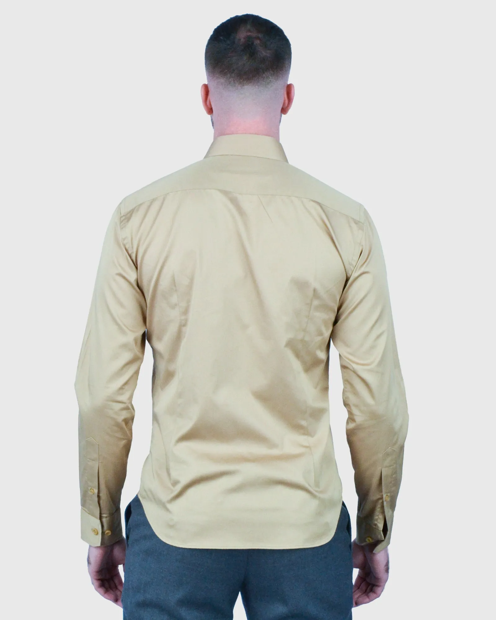 ROUGE S1878345T TAN SLIM SC SHIRT