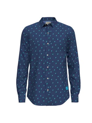 Scotch & Soda - Ditsy printed Poplin Shirt  - Music Note Steel