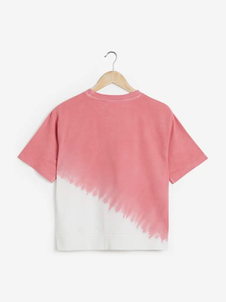 Studiofit Pink Dip-Dye T-Shirt