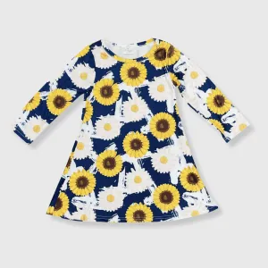 Sunflower Daisy Navy Dress Kids