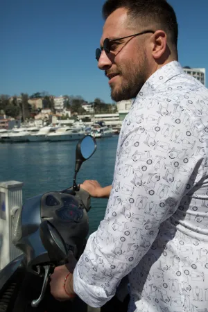 The MILANO men's moped print shirt