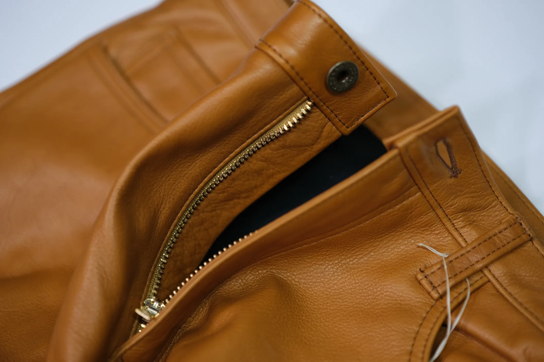 The Shop Vancouver Camel Steerhide Leather Pants