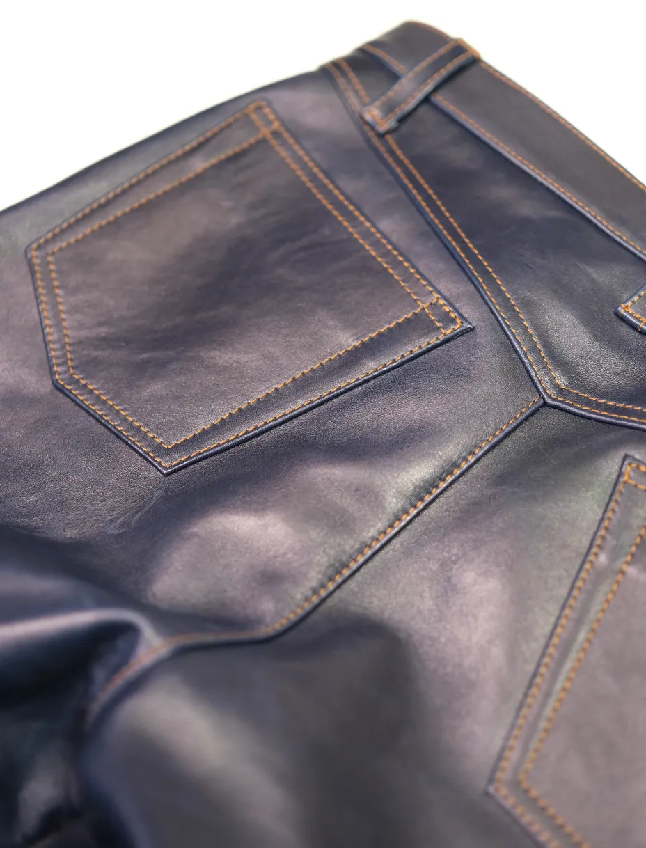 The Shop Vancouver Indigo Dyed Horsehide Leather Pants