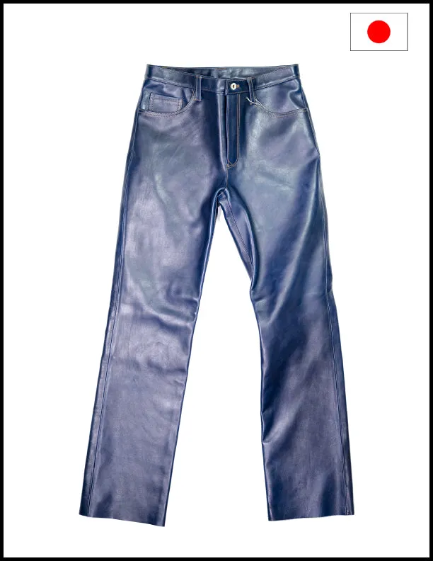 The Shop Vancouver Indigo Dyed Horsehide Leather Pants