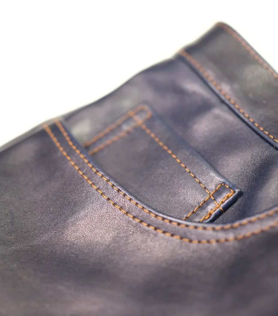 The Shop Vancouver Indigo Dyed Horsehide Leather Pants