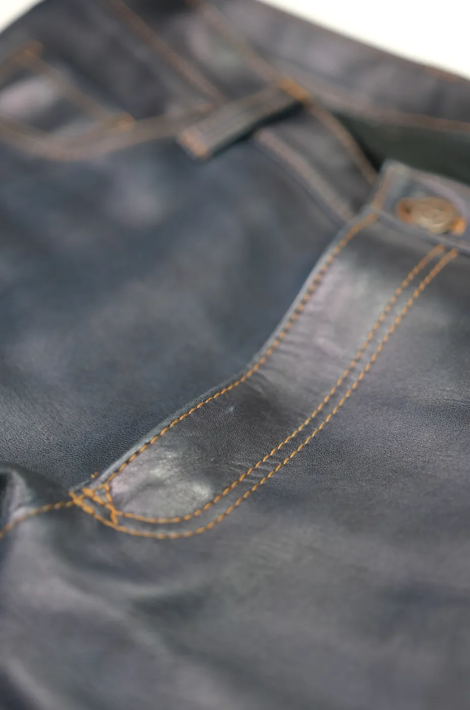 The Shop Vancouver Indigo Dyed Horsehide Leather Pants