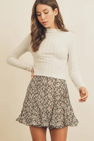 Time To Bloom Mini Skirt - Navy