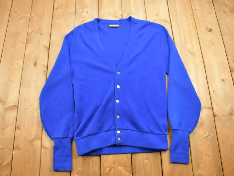 Vintage 1990s Puritan Blue Knitted Cardigan Sweater