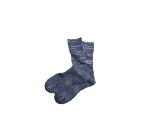 Washi Pile Crew Sock | Navy