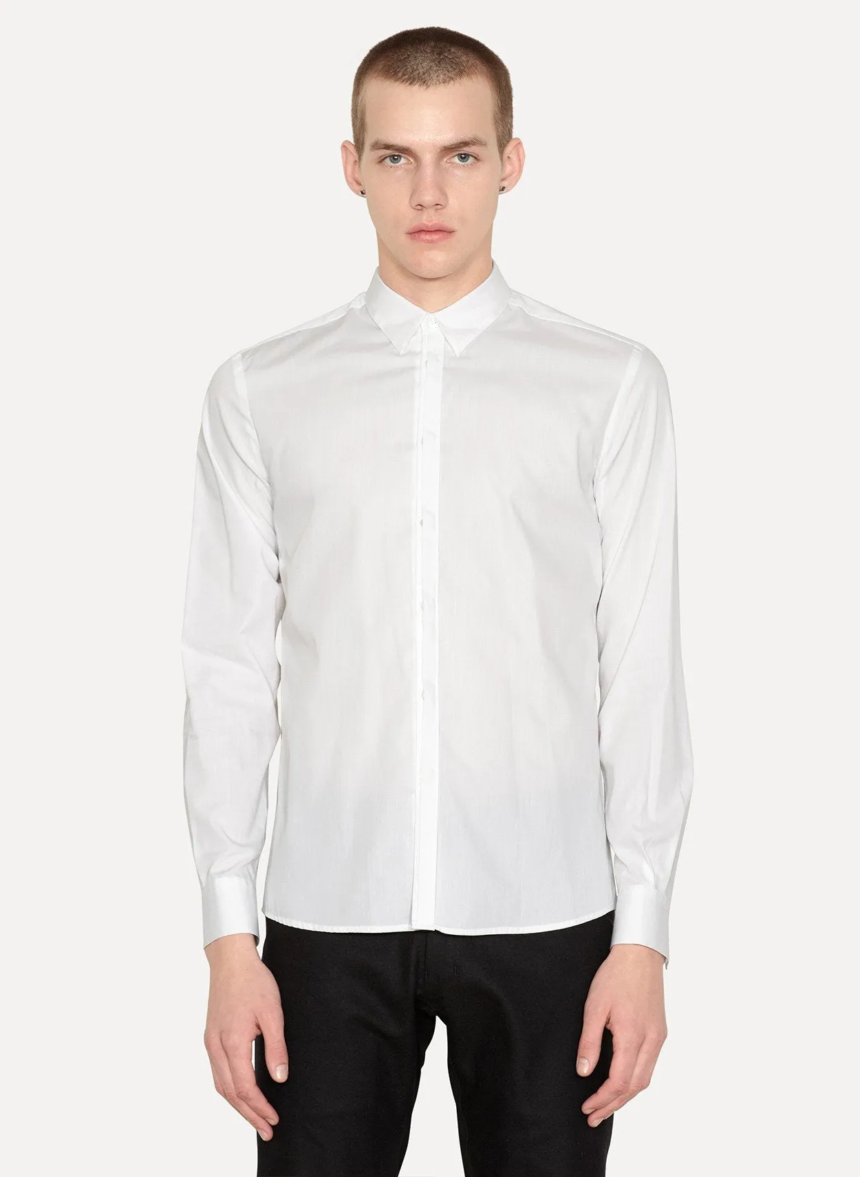 White Cotton Poplin Shirt Serpentine