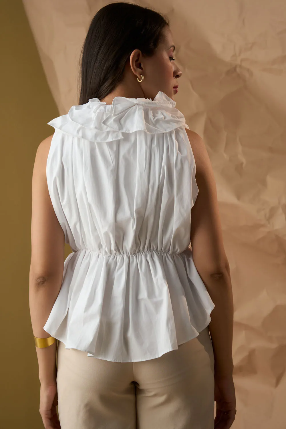 White Ruffled Top