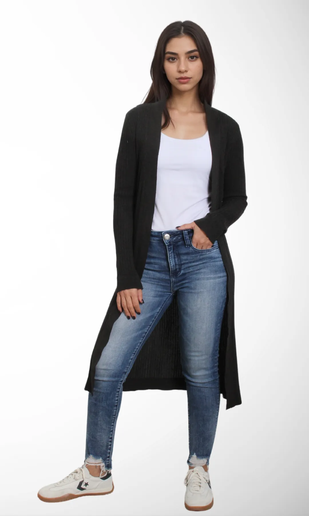 Women Knitted Cardigan (Dark Grey)